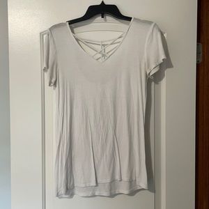 Crisscross White Tee